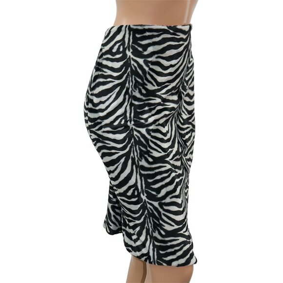 Y2K DEX Zebra Animal Print Pencil Skirt M - Picture 3 of 5